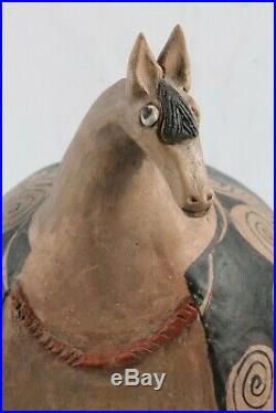 Large Ceramic Sculpture Horse Mexican Fine Art Pottery Collectible Home Decor #7