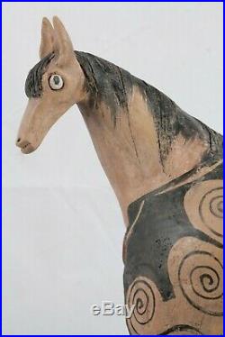 Large Ceramic Sculpture Horse Mexican Fine Art Pottery Collectible Home Decor #7