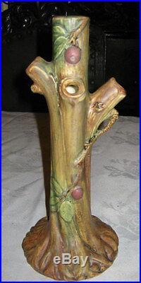 Large Flower Garden Antique Weller Woodcraft Apple Art Tree Pottery Vase Mint
