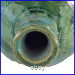 Large Green Crystaline Studio Art Pottery Vase Wheel Thrown 11.5