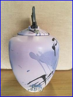 Large Lidded Vase Urn pottery ceramic signed by Noted Artist Mark Hines Sig