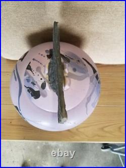 Large Lidded Vase Urn pottery ceramic signed by Noted Artist Mark Hines Sig