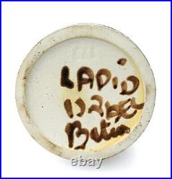 Large Mid-Century Lapid Israel Studio Pottery Abstract Wax Resist Vase Signed