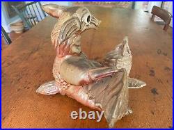 Large Modern Ceramic Art Pottery Figural Sculpture Fox & Chicken by Peter Rose