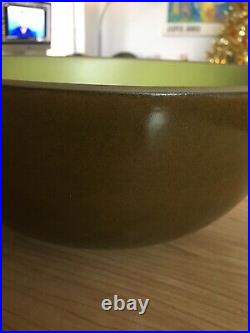 Large Rare Two-Tone Matte/Glossy Green Heath Ceramics Serving Bowl