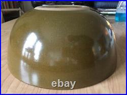 Large Rare Two-Tone Matte/Glossy Green Heath Ceramics Serving Bowl