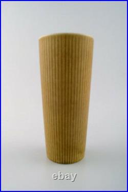 Large Rörstrand Ritzi ceramic vase in fluted style. Sweden, 1960s