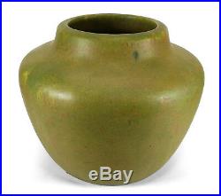 Large Roseville Early Carnelian Matte Green Arts & Crafts American Pottery Vase