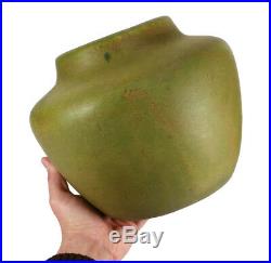 Large Roseville Early Carnelian Matte Green Arts & Crafts American Pottery Vase