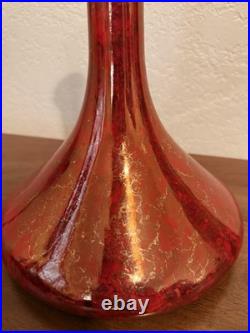 Large Signed Raku Pottery Vase 15.5 1983 Studio Ceramic Iridescent Copper Red