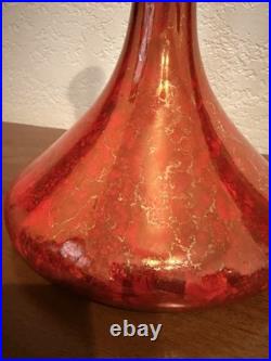 Large Signed Raku Pottery Vase 15.5 1983 Studio Ceramic Iridescent Copper Red