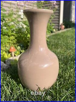 Large Taupe MCM Style Haeger Pottery Vase 4171 Minimalist