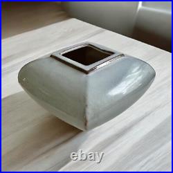 Large Vintage Studio Pottery Pillow Vase in Mint Condition