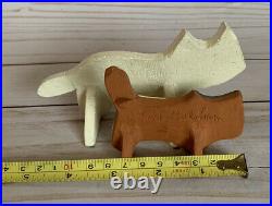 Leah Balsham Pottery Cats Cat Vtg Modern MCM Sculpture Ceramic Art