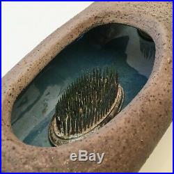 Leonora Morrow SIGNED IKEBANA bowl VASE Ceramic Art Pottery Mid Century Modern
