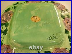 Lesal Ceramics Floral Hand-Crafted 2 Vases 1 Bowl & 1 Platter, Lot Of 4