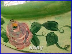 Lesal Ceramics Floral Hand-Crafted 2 Vases 1 Bowl & 1 Platter, Lot Of 4