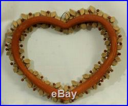 Lg Ceramic/Clay Hanging Heart/Flowers Mexican Folk Art Hand Made Collectible