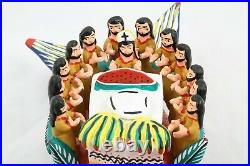 Lg Ceramic Figurines Mexican Folk Art Collectible Ocumicho The Last Supper