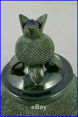 Lg Mexican Ceramic Pineapple/Lid Folk Art Hand Made Collectible Home Decor