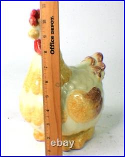 Lg. RARE Vintage VIETRI ITALY Ceramic Hen Chicken Art Pottery Figurine 10.5 d1