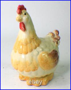 Lg. RARE Vintage VIETRI ITALY Ceramic Hen Chicken Art Pottery Figurine 10.5 d1