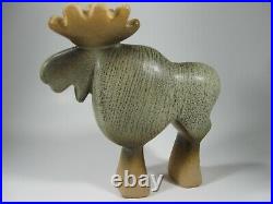 Lisa Larson Sweden Moose Elk Art Pottery Modernist Gustavsberg Ceramic MCM Great
