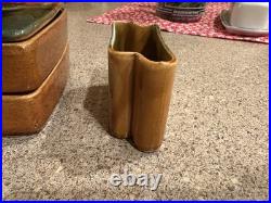 Lou Hoenig Mid Century Modern Ceramic Art Pottery Ashtray Trinket Set Rare As Is