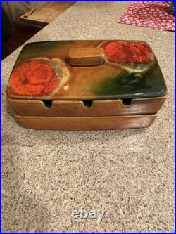 Lou Hoenig Mid Century Modern Ceramic Art Pottery Ashtray Trinket Set Rare As Is