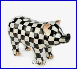 MACKENZIE-CHILDS Ceramic Courtly Check PIG FIGURINE 18 NEW