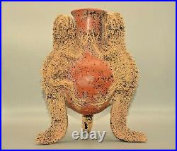 MAMA MONO Original Vintage Mexican Pottery Huichol Reptile Statue Sculpture Vase