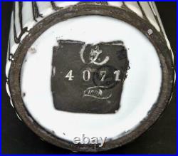 MARS MARI SIMMULSON UPSALA EKEBY 1952 VASE 30cm BLACK WHITE #4071 SIGNED PERFECT