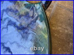 MASSIVE Signed Pottery Bowl-23.5 Decorative Dbl-Handled AMAZING GLAZE