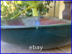 MASSIVE Signed Pottery Bowl-23.5 Decorative Dbl-Handled AMAZING GLAZE