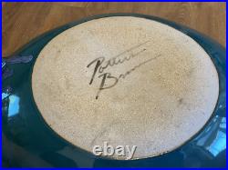 MASSIVE Signed Pottery Bowl-23.5 Decorative Dbl-Handled AMAZING GLAZE