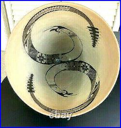 MATA ORTIZ Nicolas QUEZADA snake design large Ceramic Fine Folk Art SIGNED