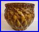 MCCOY POTTERY Brown GLOSS Glaze Diamond Quilt Jardiniere 1488 MCM STUNNER