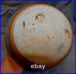 MCM Blue Glazed Art Pottery Vase With K In A Circle & Kui8 1/2 Tall MCM Blue Glazed Art Pottery Vase With K In A Circle & Kui8 1/2 Tall