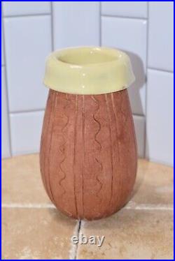 MCM Italian Handmade Studio Art Pottery Ceramic Glaze Rim Fold Vase Number 4028