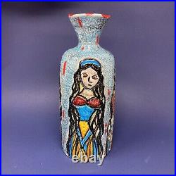 MCM Italian Italy Pottery Vase with Female Figures