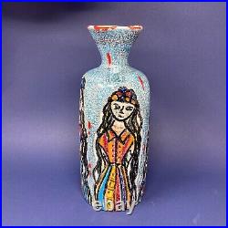 MCM Italian Italy Pottery Vase with Female Figures