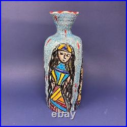 MCM Italian Italy Pottery Vase with Female Figures