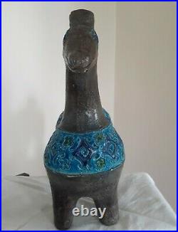 MCM Italian Pottery Horse Classic Bittosi Blue 10 25cm Tall Italy Vintage