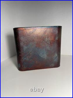 MCM Raku Flambe Ceramic Glazed Studio Art Pottery Candle Holder Stand