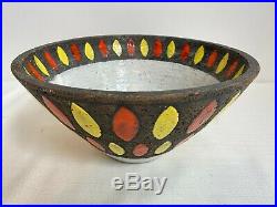 MCM Raymor Art Pottery Lava Bowl Orange/Yellow 11 Inch RAYMOR Large Serving Bowl