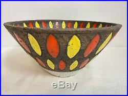 MCM Raymor Art Pottery Lava Bowl Orange/Yellow 11 Inch RAYMOR Large Serving Bowl