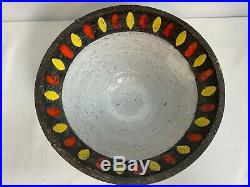 MCM Raymor Art Pottery Lava Bowl Orange/Yellow 11 Inch RAYMOR Large Serving Bowl