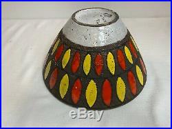 MCM Raymor Art Pottery Lava Bowl Orange/Yellow 11 Inch RAYMOR Large Serving Bowl