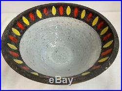 MCM Raymor Art Pottery Lava Bowl Orange/Yellow 11 Inch RAYMOR Large Serving Bowl