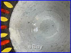 MCM Raymor Art Pottery Lava Bowl Orange/Yellow 11 Inch RAYMOR Large Serving Bowl